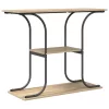  Konzolasztal polcokkal tárolóval sonoma tölgy 101 x 35 x 80.5 cm Faanyag