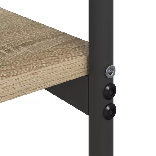  Konzolasztal polcokkal tárolóval sonoma tölgy 101 x 35 x 80.5 cm Faanyag