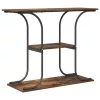  Konzolasztal polcokkal tárolóval Füstölt tölgy 101 x 35 x 80.5 cm Faanyag