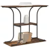  Konzolasztal polcokkal tárolóval Füstölt tölgy 101 x 35 x 80.5 cm Faanyag