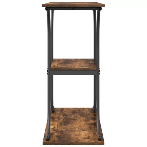  Konzolasztal polcokkal tárolóval Füstölt tölgy 101 x 35 x 80.5 cm Faanyag