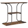  Konzolasztal polcokkal tárolóval Füstölt tölgy 101 x 35 x 80.5 cm Faanyag