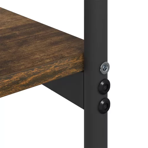  Konzolasztal polcokkal tárolóval Füstölt tölgy 101 x 35 x 80.5 cm Faanyag