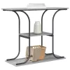 Konzolasztal polcokkal tárolóval Szürke sonoma 101 x 35 x 80.5 cm Faanyag