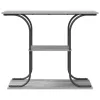  Konzolasztal polcokkal tárolóval Szürke sonoma 101 x 35 x 80.5 cm Faanyag