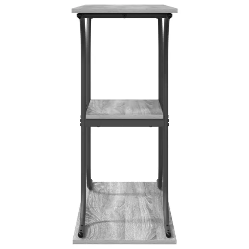  Konzolasztal polcokkal tárolóval Szürke sonoma 101 x 35 x 80.5 cm Faanyag