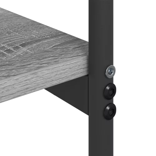  Konzolasztal polcokkal tárolóval Szürke sonoma 101 x 35 x 80.5 cm Faanyag