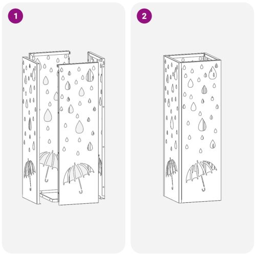  Esernyőtartó Fekete Fém Közepes Minta Fekete ernyőtartó
