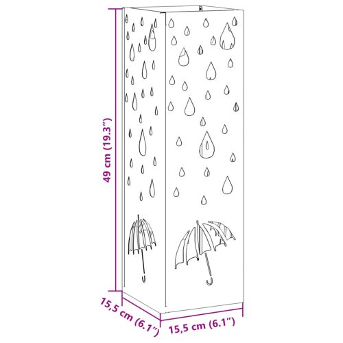  Esernyőtartó Fekete Fém Közepes Minta Fekete ernyőtartó