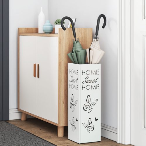  Esernyőtartó Fehér Fém Standard Tartós Esernyőtartó Téglalap