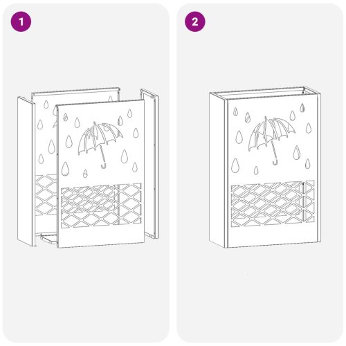  Fekete Ernyőtartó 28x12x41 cm Acél