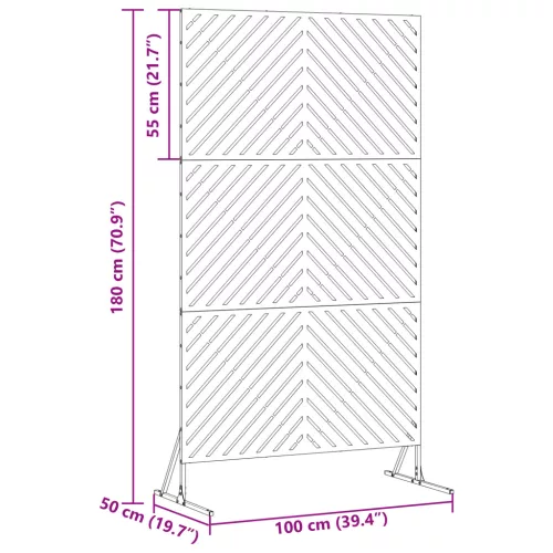  Privátszűrő 100x50x180 cm Horganyzott Acél