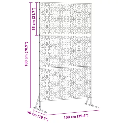  Magánéletvédő Képernyő Antracit Színben, 100 cm x 50 cm x 180 cm, Acél