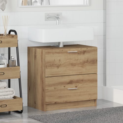  Mosdó szekrény Kézműves Tölgy 59x37x59 cm Mérnöki Fa