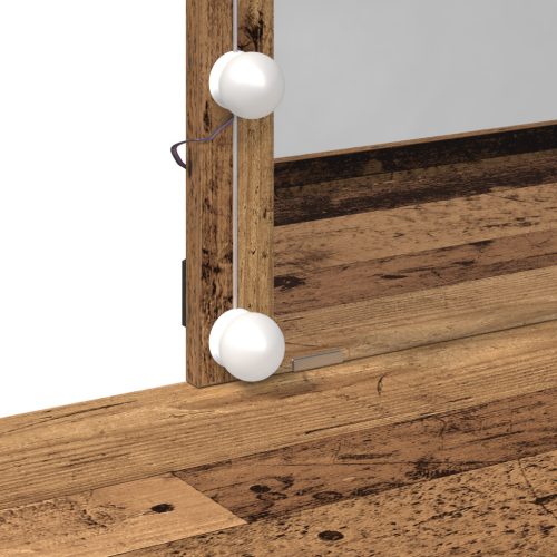  Öltöztetőasztal Tükrökkel és LED Fényekkel Régi Fa Műszaki Fa