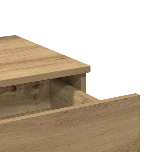  Fésülködőasztal tükörrel és LED-ekkel, Artisan tölgy, rétegelt fa