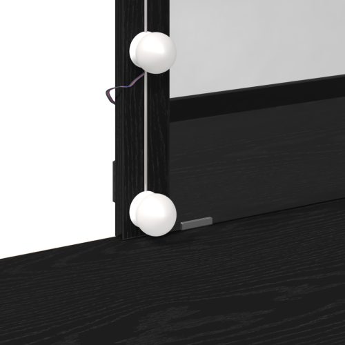  Sminktükör LED világítással Fekete tölgy MDF