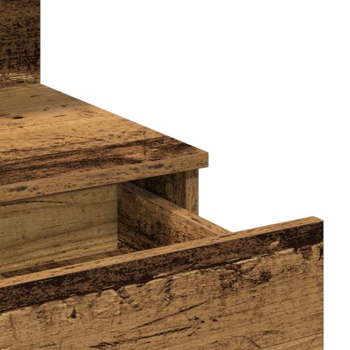  Sminkasztal Tükörrel és LED Világítással Régi Fa Kivitelben