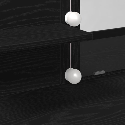  LED-es Sminkasztal Fekete Tölgy 100x40x130 cm