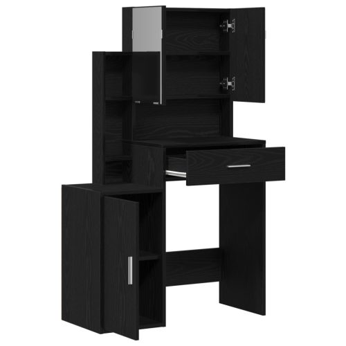  Sminktükör LED világítással Fekete tölgy hatású mérnöki fa