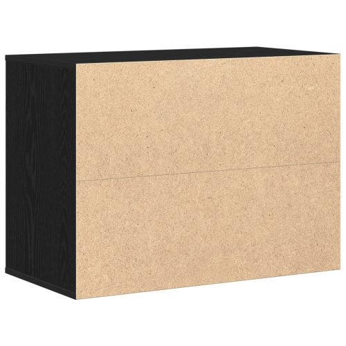  Sarok Fiókos Szekrény Fekete Tölgy 80x41x58 cm Mérnöki Fa