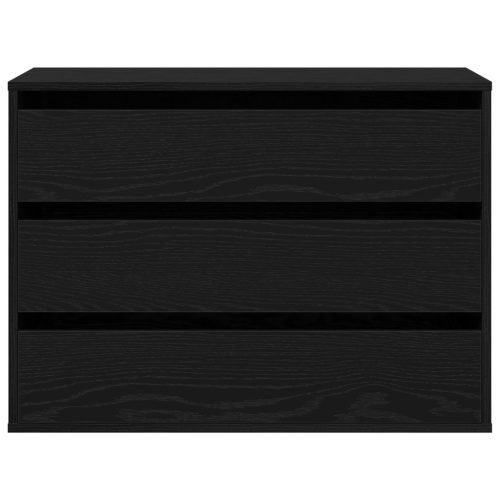  Sarok Fiókos Szekrény Fekete Tölgy 80x41x58 cm Mérnöki Fa