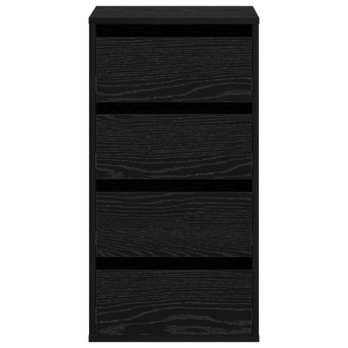  Sarok Fiókos Szekrény Fekete Tölgy 40x41x76 cm Műgyanta