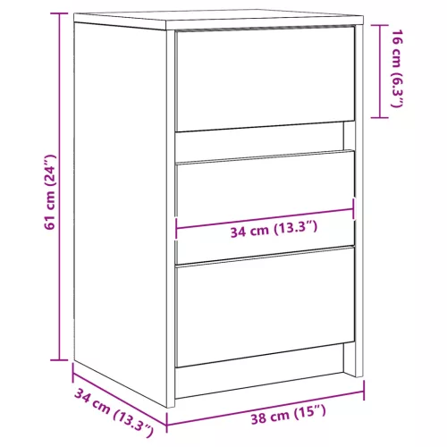  Éjjeli szekrény LED világítással Régi fa Eredeti fa