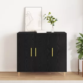  Fekete tölgy oldalpolc 90x34x80 cm műszaki fa