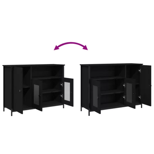  Fekete tölgy oldalas tároló 100x35x75 cm Műgyanta