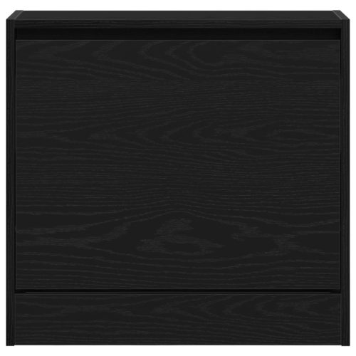  Cipőtároló Fekete Tölgy 60x21x57 cm Műanyag