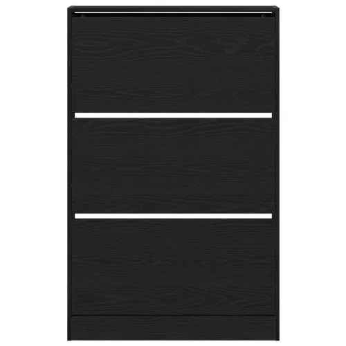  Cipőtartó Fekete Tölgy 80x21x125,5 cm Szerelt Fa