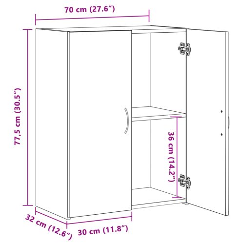  Irodai szekrény - Artisan tölgy - 60 x 32 x 77.5 cm - Műanyag