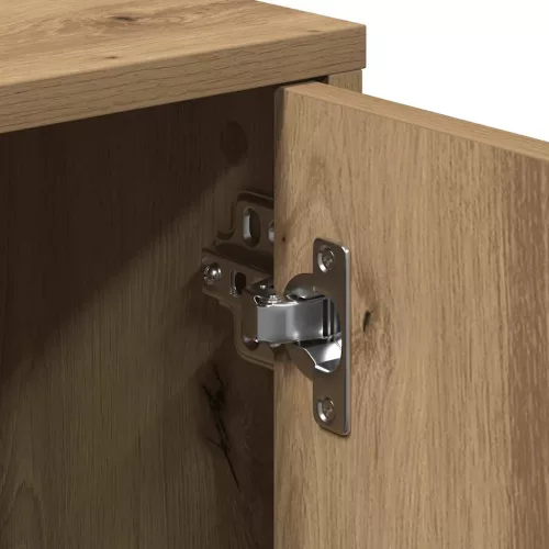  kézműves tölgy színű szerelt fa tálalószekrény 60 x 31 x 70 cm