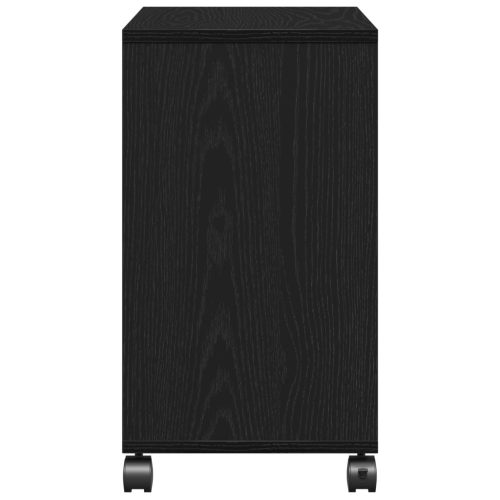  Oldalsó Asztal Kerekekkel, Fekete Tölgy, 50x30x55 cm, Mérnöki Fa