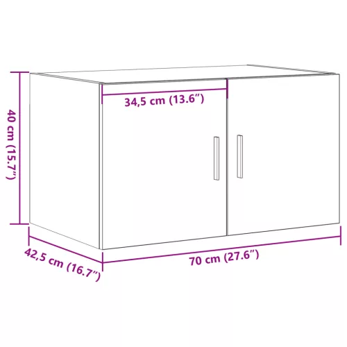  Fali Szekrény Régi Fa 70x42,5x40 cm Mérnök Fa