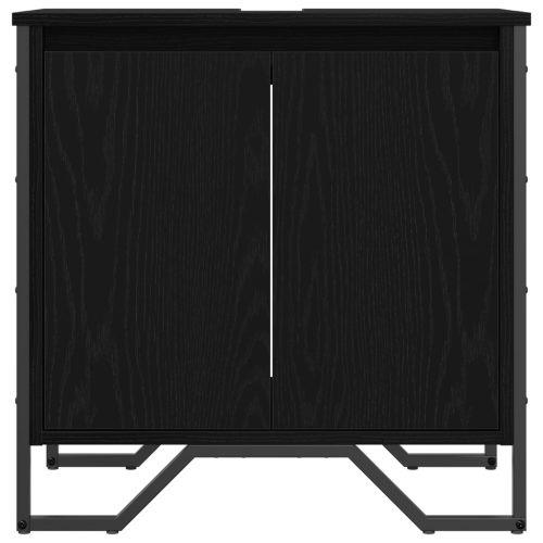  Fürdőszoba Mosdószekrény Fekete tölgy 60x35x50 cm Mérnökfa