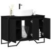  Fürdőszobai mosdószekrény Fekete tölgy 91x35x60 cm Szerelt fa