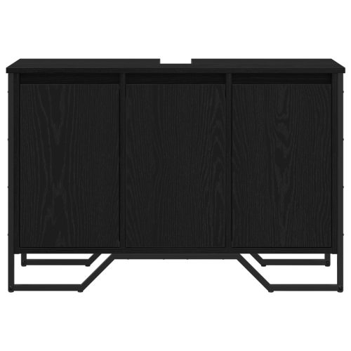  Fürdőszobai mosdószekrény Fekete tölgy 91x35x60 cm Szerelt fa