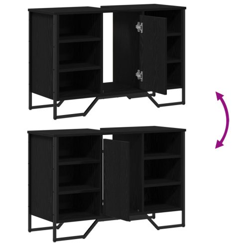  fürdőszobai mosdószekrény Fekete tölgy 91x35x60 cm Mérnöki fa