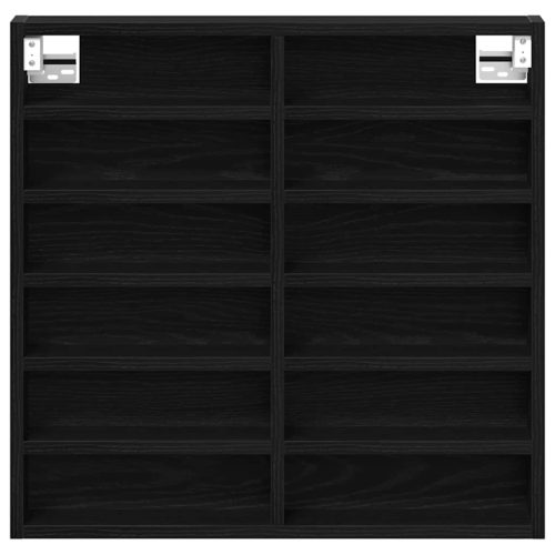  Kiállító szekrény Fekete tölgy 60 x 8,5 x 58 cm Faanyag