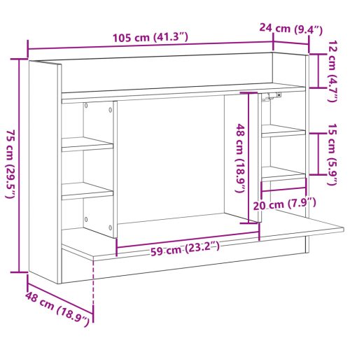  Falra Szerelhető Asztal Mester Tölgy 105x48x75 cm Szerelt Fa