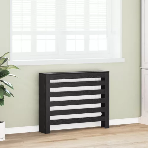  Radiátorborító Fekete tölgy 104x20x82 cm Szerelt fa