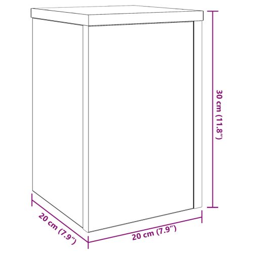  Növényállványok 2 db Fekete tölgy 20x20x30 cm Mérnöki fa