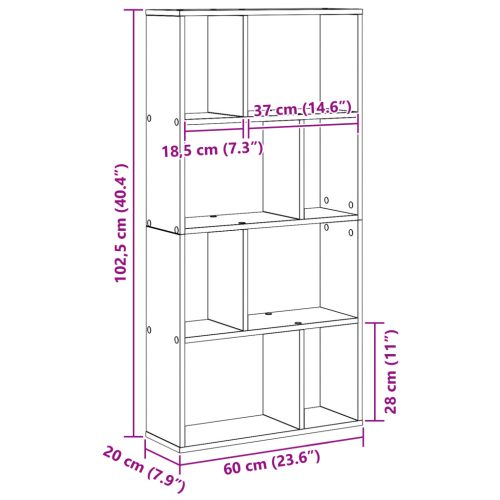  Fekete Tölgy Könyvespolc Fekete tölgy Forgácslap Közepes