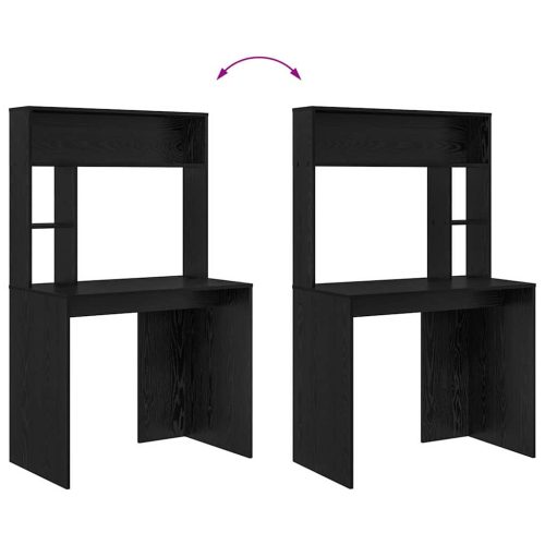  Asztal polcokkal tárolóval Musta tammi 91 x 50 x 149 cm Faanyag