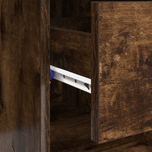  Tárolós asztal Füstölt tölgy 90x49.5x75 cm Mérnöki fa