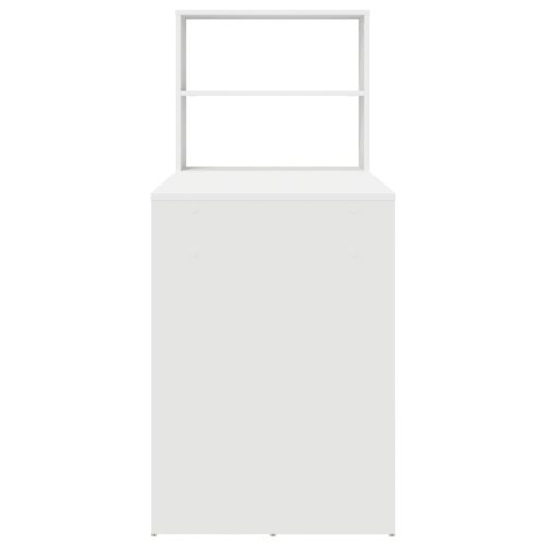  Asztal tárolással Fehér 113x54x120 cm Szerelt fa