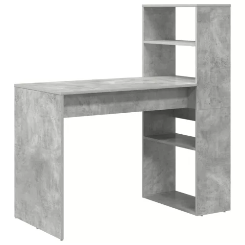  Asztal tárolóval Beton Szürke 113x54x120 cm Szerelt fa