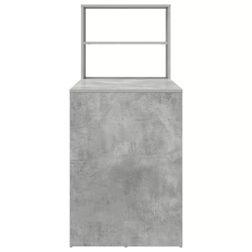  Asztal tárolóval Beton Szürke 113x54x120 cm Szerelt fa